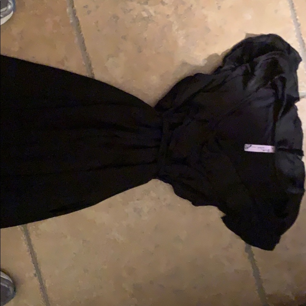 Black ruffle dress with sash